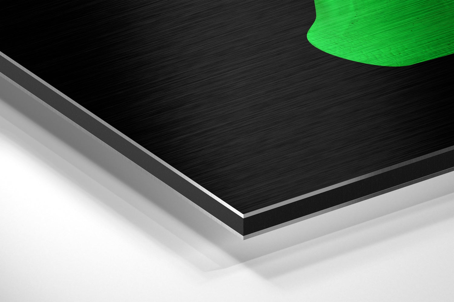 Neon Green Fractured Woman Face Brushed Aluminium Dibond Wall Art