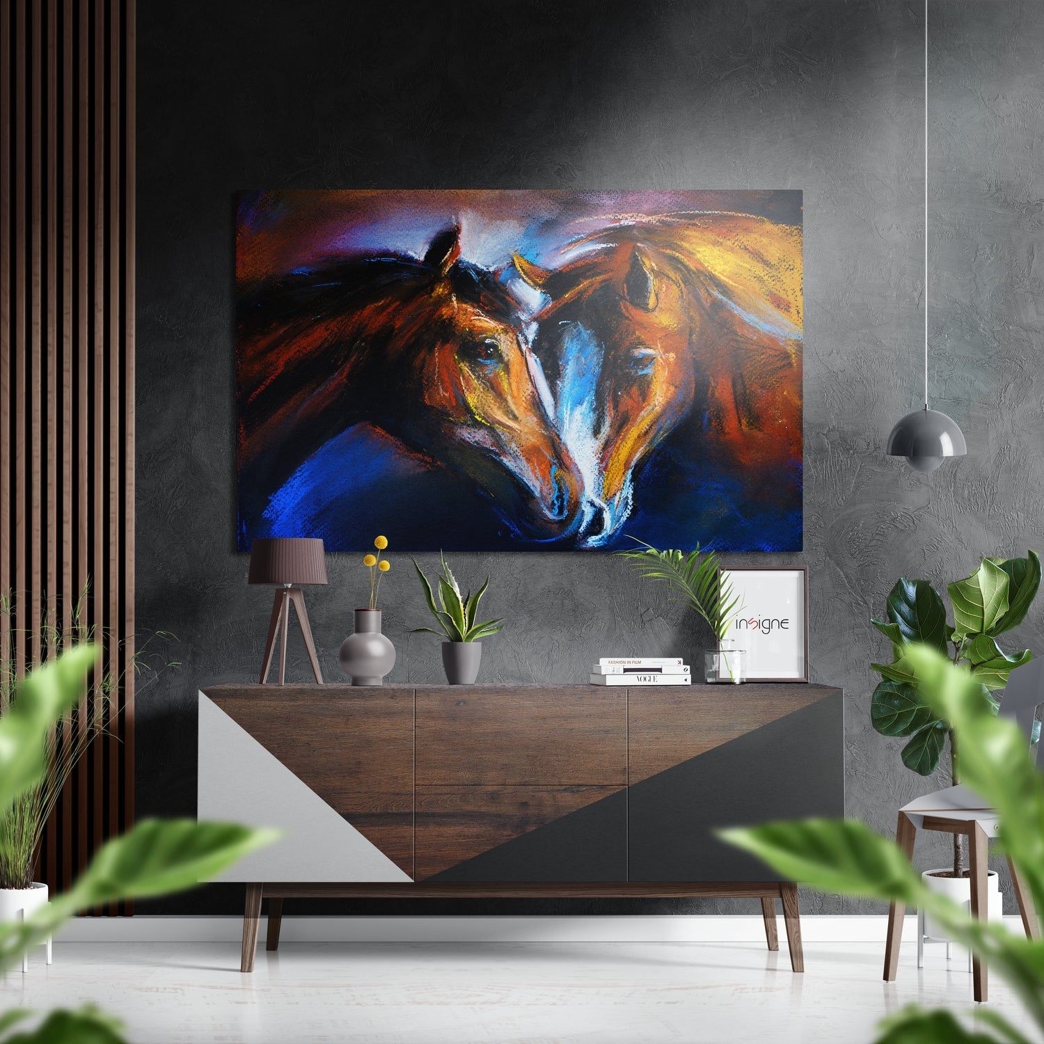 Horses in Love Brushed Aluminium Dibond Wall Art