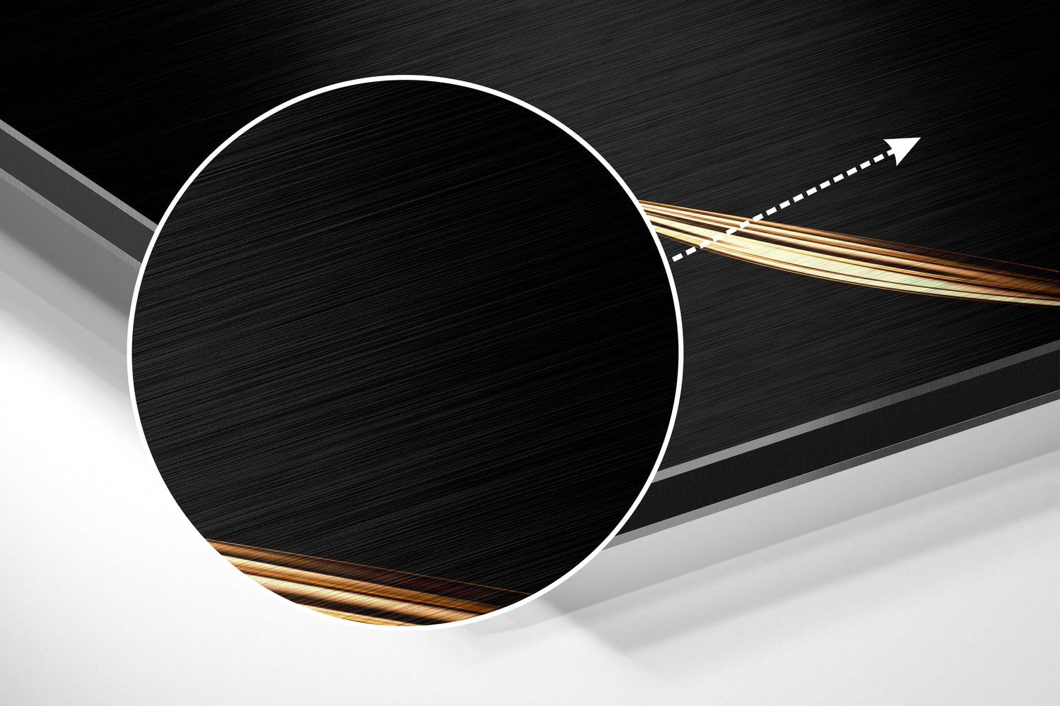 Golden Flower Brushed Aluminium Dibond Wall Art