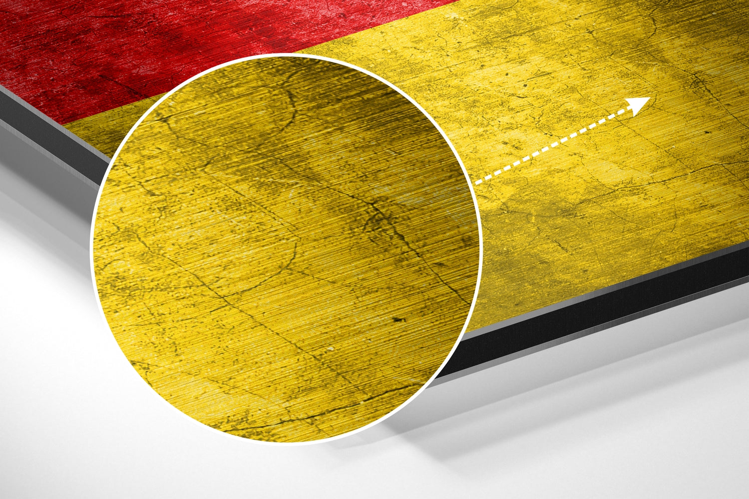 Grunge Textured German Flag Brushed Aluminium Dibond Wall Art
