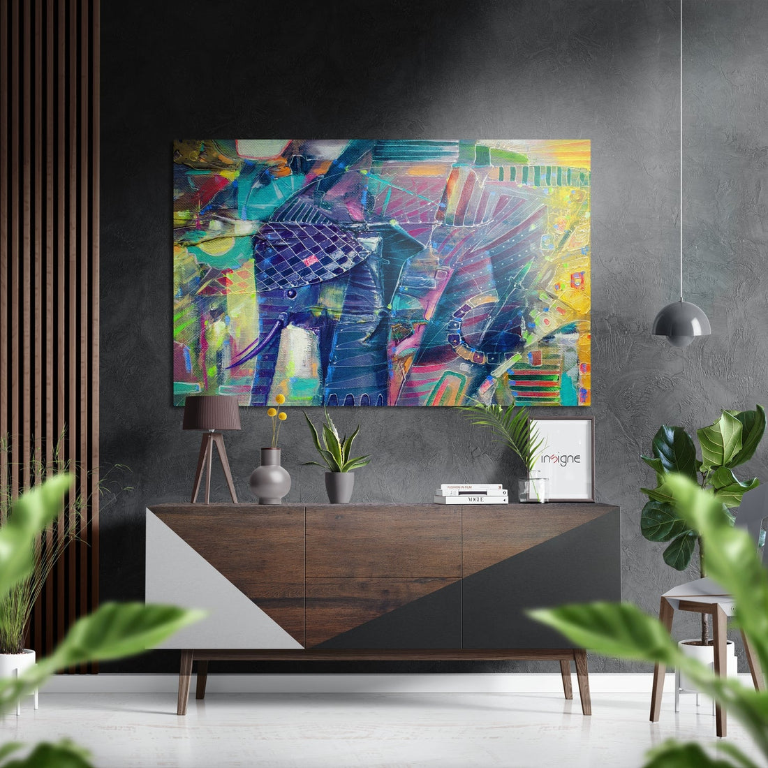 Abstract Elephant Brushed Aluminium Dibond Wall Art