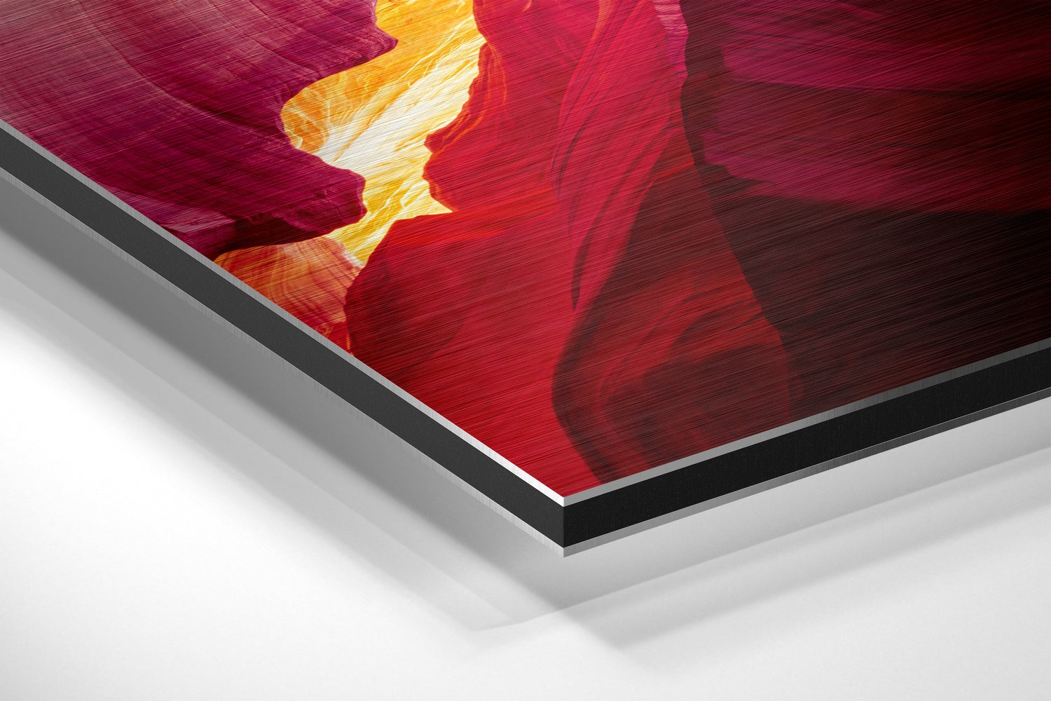 Crimson Canyon Sandstone Waves Brushed Aluminium Dibond Wall Art