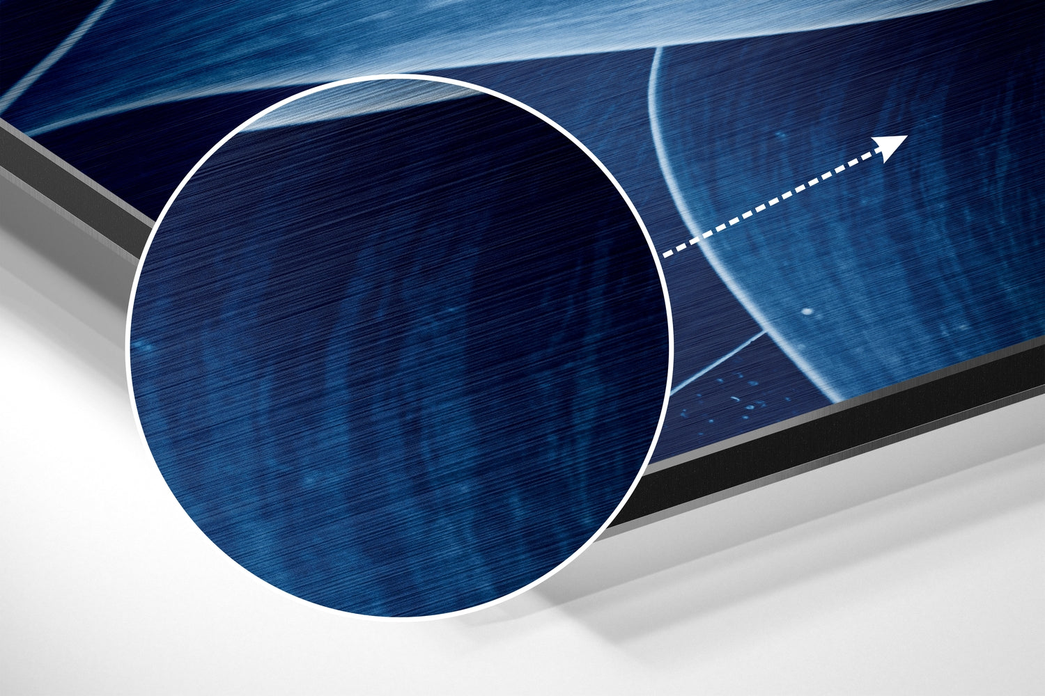 Deep Blue Petals Macro Brushed Aluminium Dibond Wall Art
