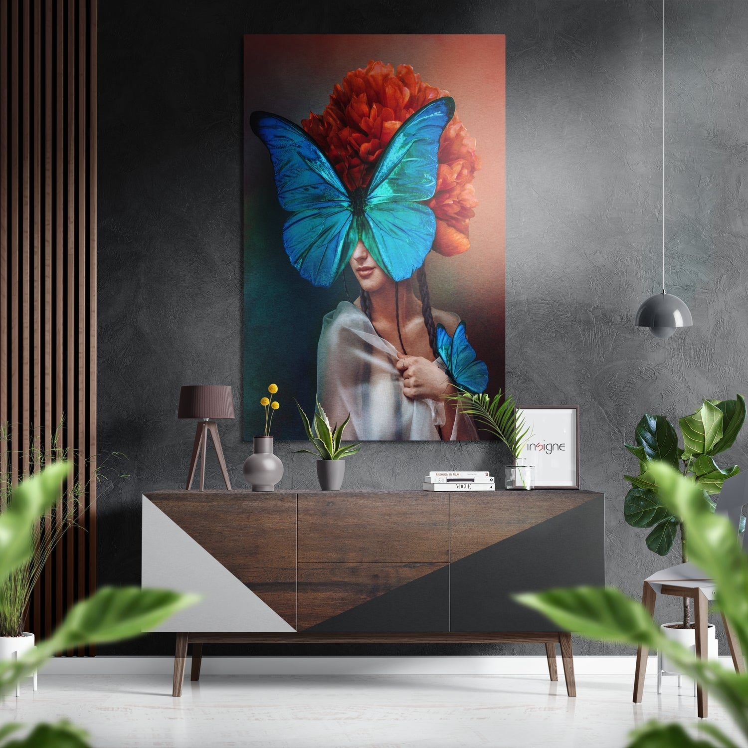 Butterfly Eyes Brushed Aluminium Dibond Wall Art