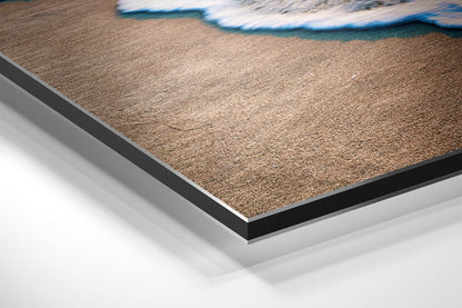 Turquoise Waves Beach Sunset Brushed Aluminium Dibond Wall Art