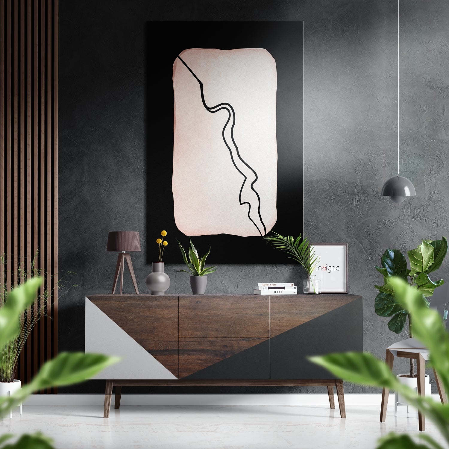 Lines Brushed Aluminium Dibond Wall Art