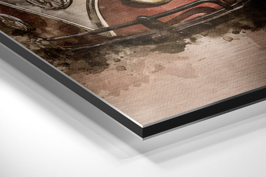 Retro Camper Van Brushed Aluminium Dibond Wall Art
