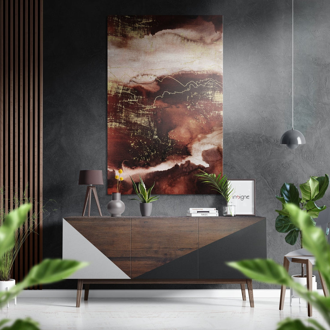 Abstract  Brushed Aluminium Dibond Wall Art