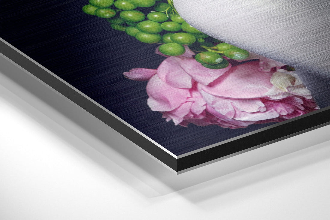 Women in Flowers Brushed Aluminium Dibond Wall Art