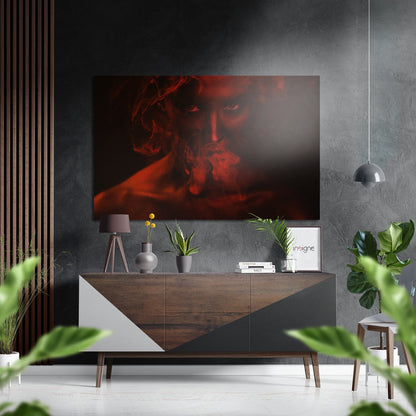 Red Smoke Brushed Aluminium Dibond Wall Art