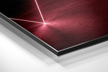 Red Lines Brushed Aluminium Dibond Wall Art