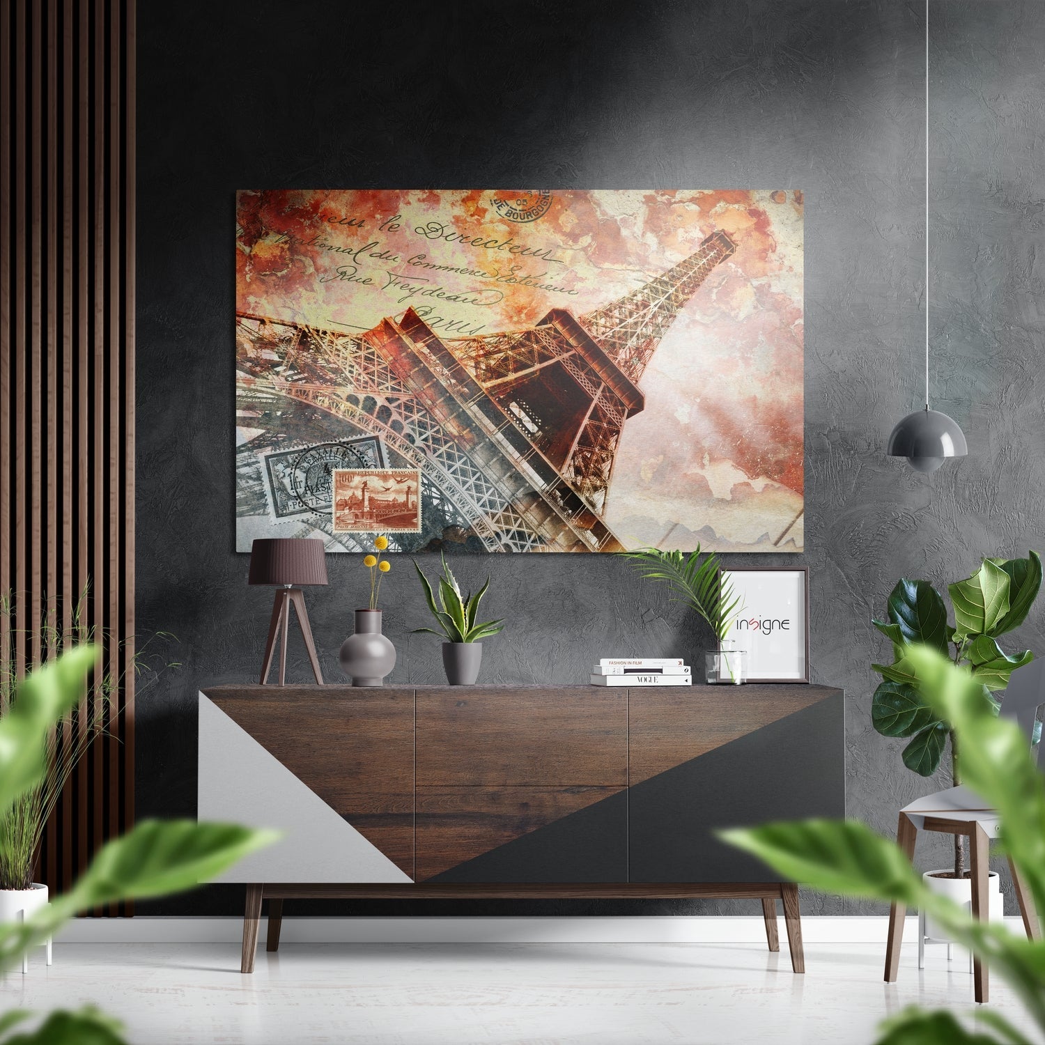 Eiffel Tower Brushed Aluminium Dibond Wall Art