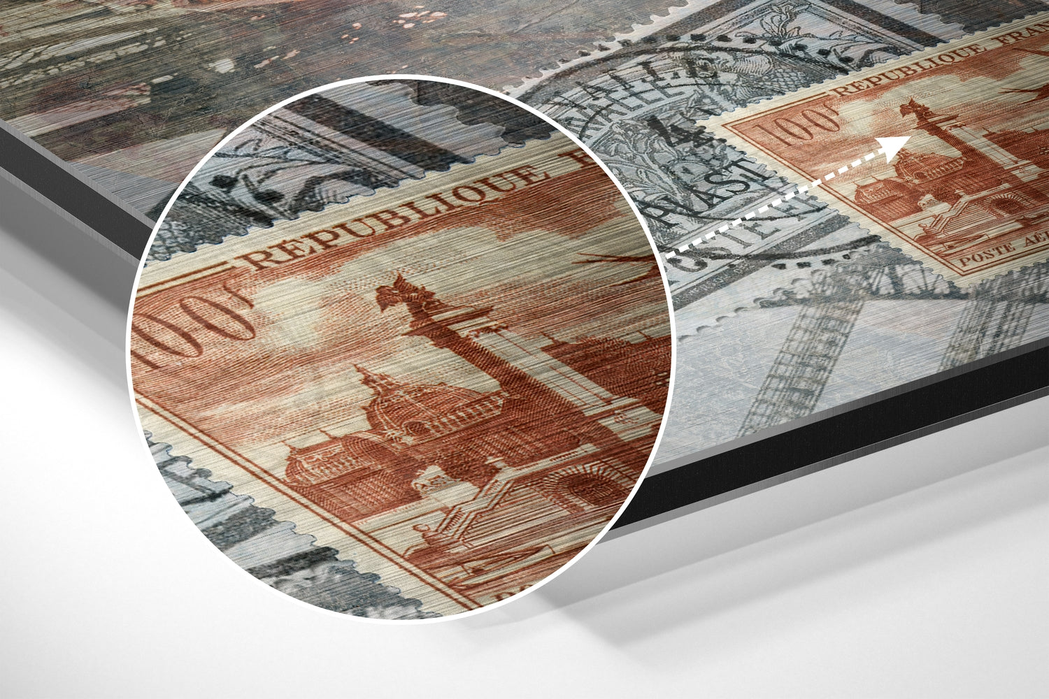 Eiffel Tower Brushed Aluminium Dibond Wall Art