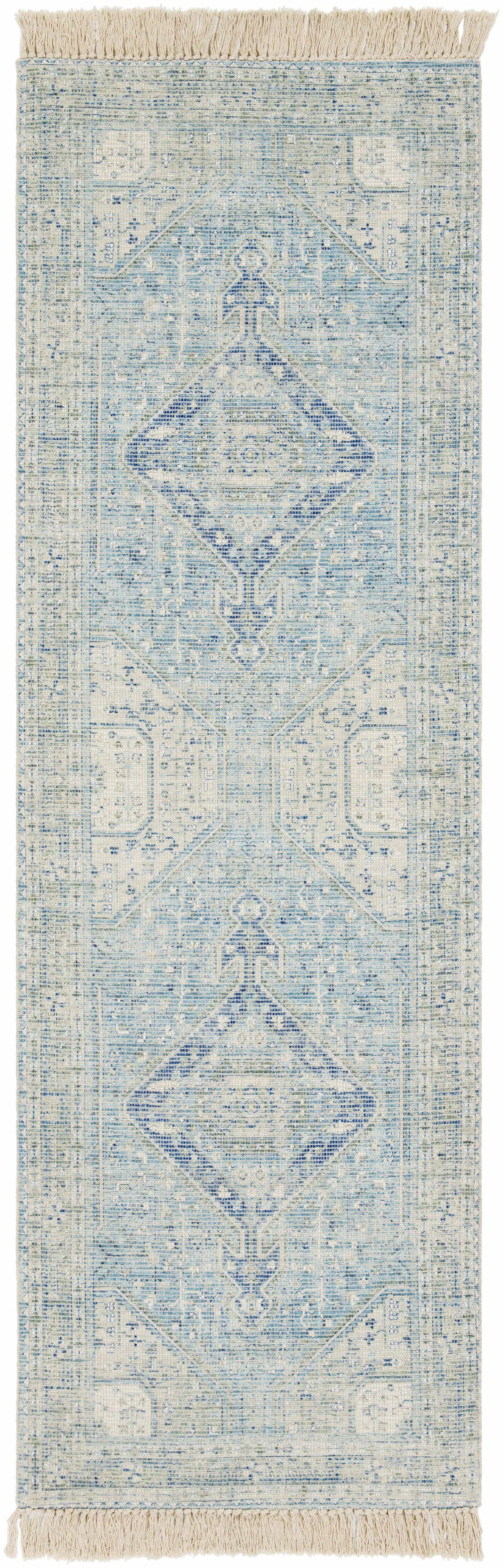 Byers Handmade Cotton-blend Aqua Rug