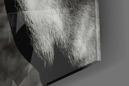 Black and White Impala Portrait Glass Wall Art