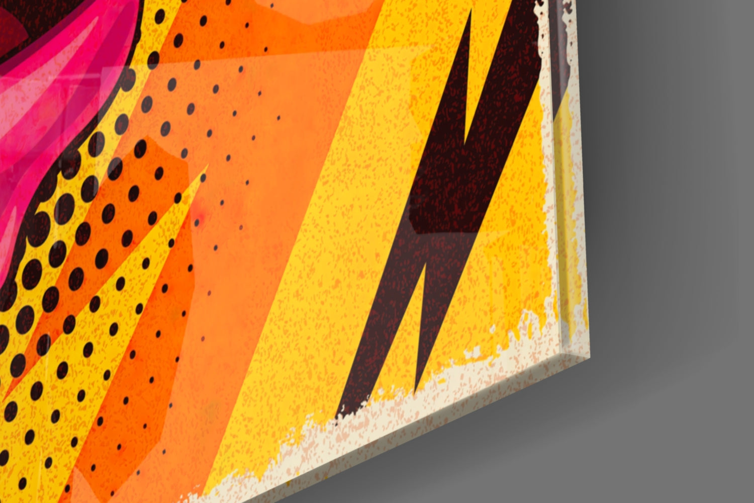 Pop Art Dripping Lips With Lightning Bolts Glass Wall Art