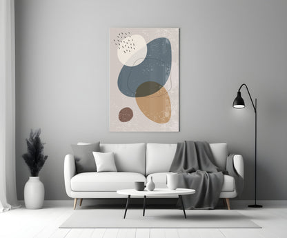 Blue Olive Blobs Dash Accents Glass Wall Art