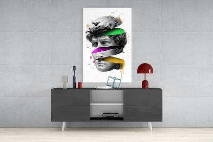 Neon Bands Sliced David Glass Wall Art