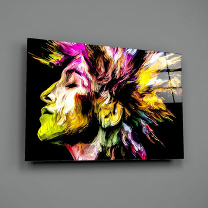 Golden Yellow Paint Mane Profile Glass Wall Art