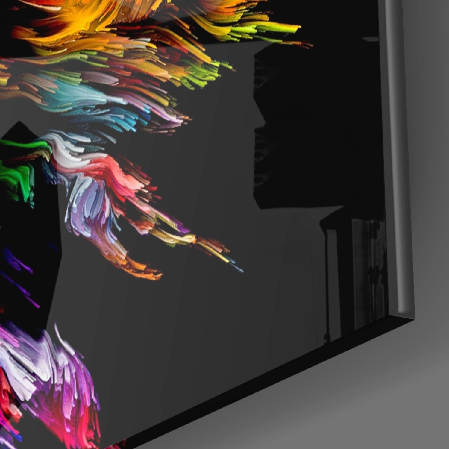 Golden Yellow Paint Mane Profile Glass Wall Art