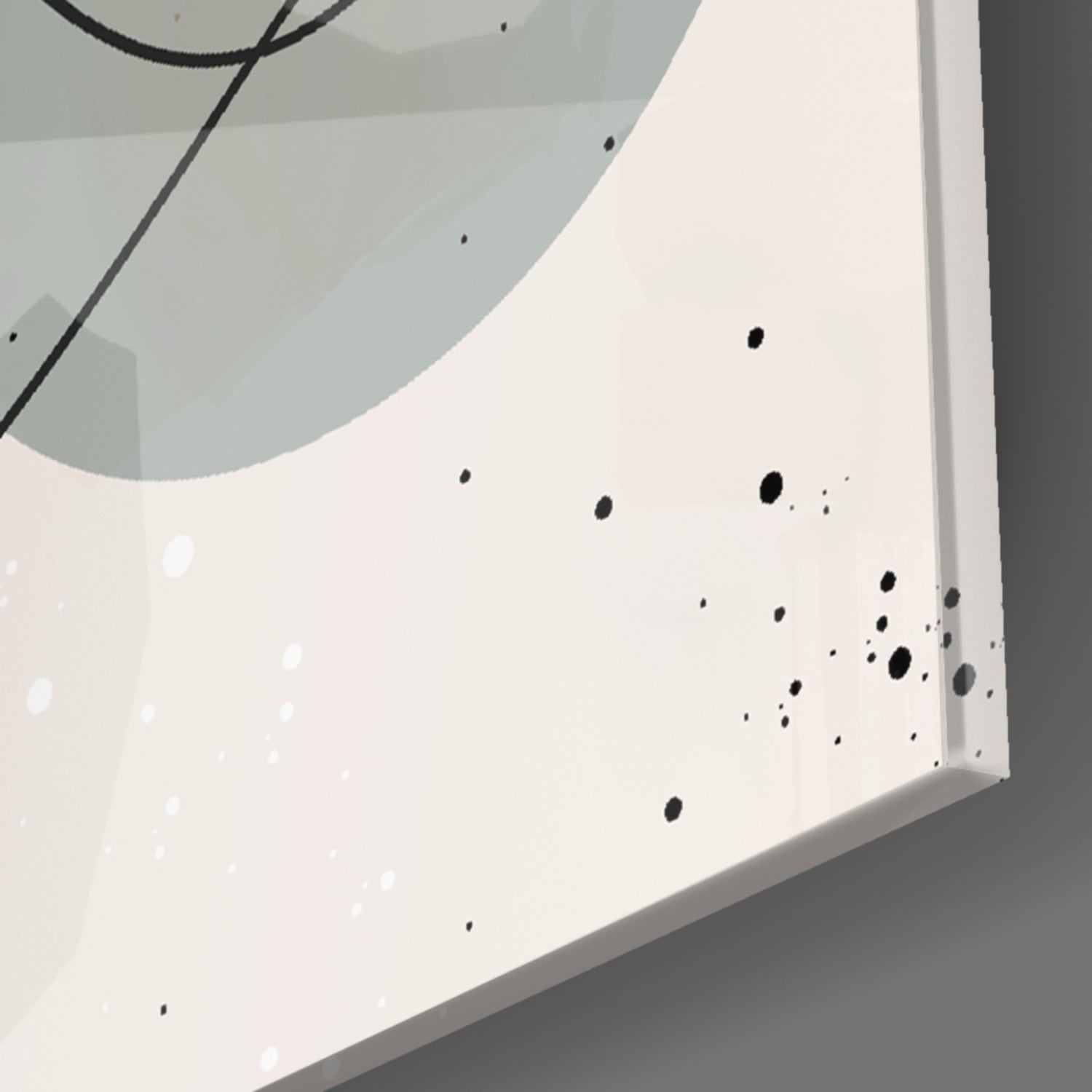 Blush Grey Circle Line Face Glass Wall Art