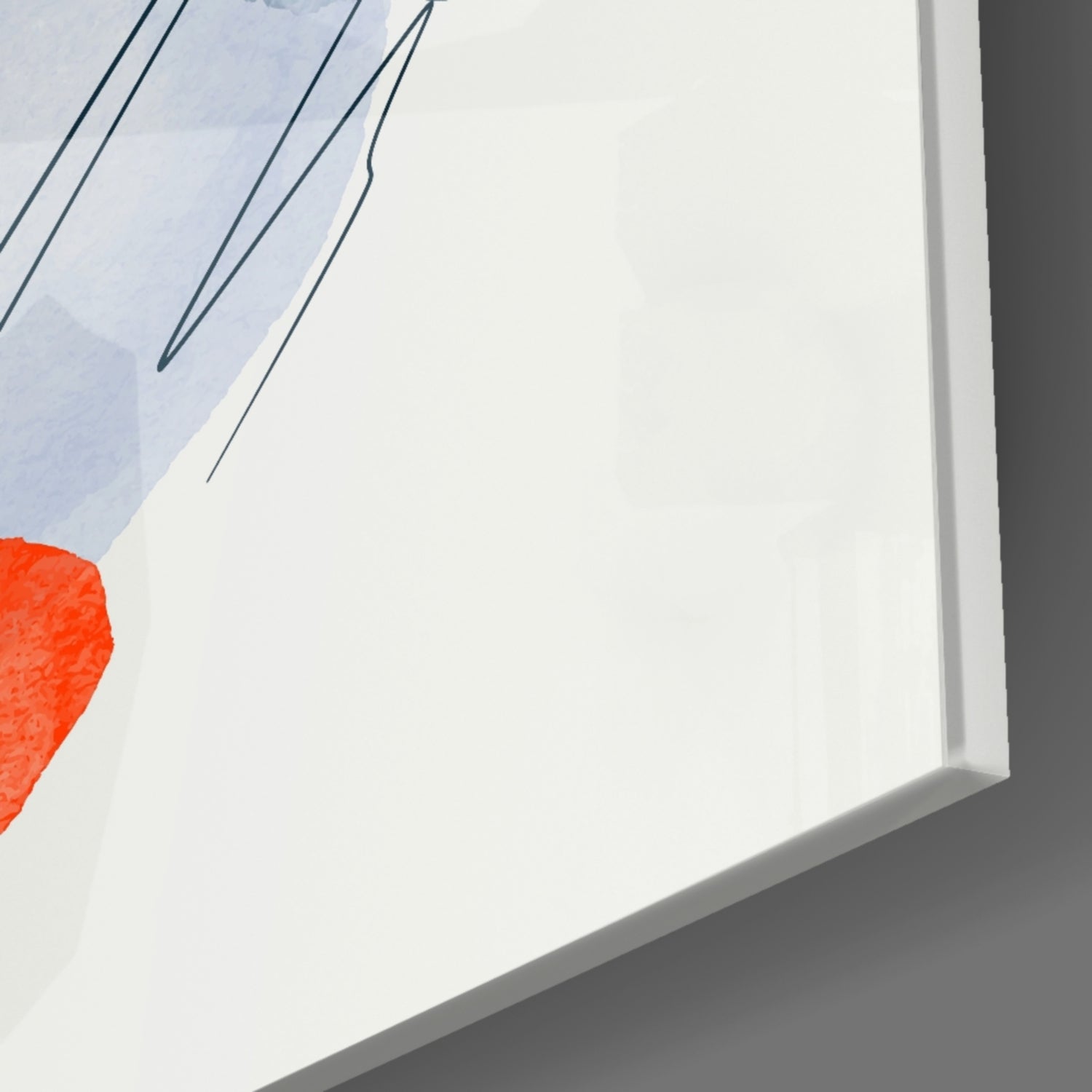Orange Navy Watercolor Balance Glass Wall Art