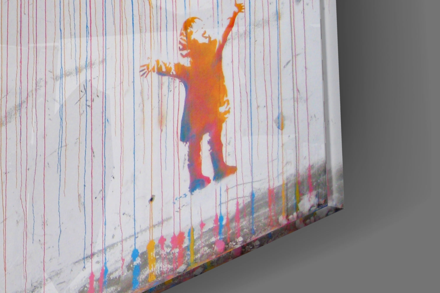Color of Rain Street Stencil Glass Wall Art