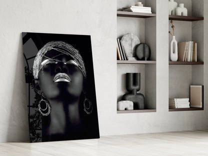 Silver Woman Glass Wall Art