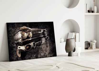 Vintage Chrome Car Grille Smoke Glass Wall Art