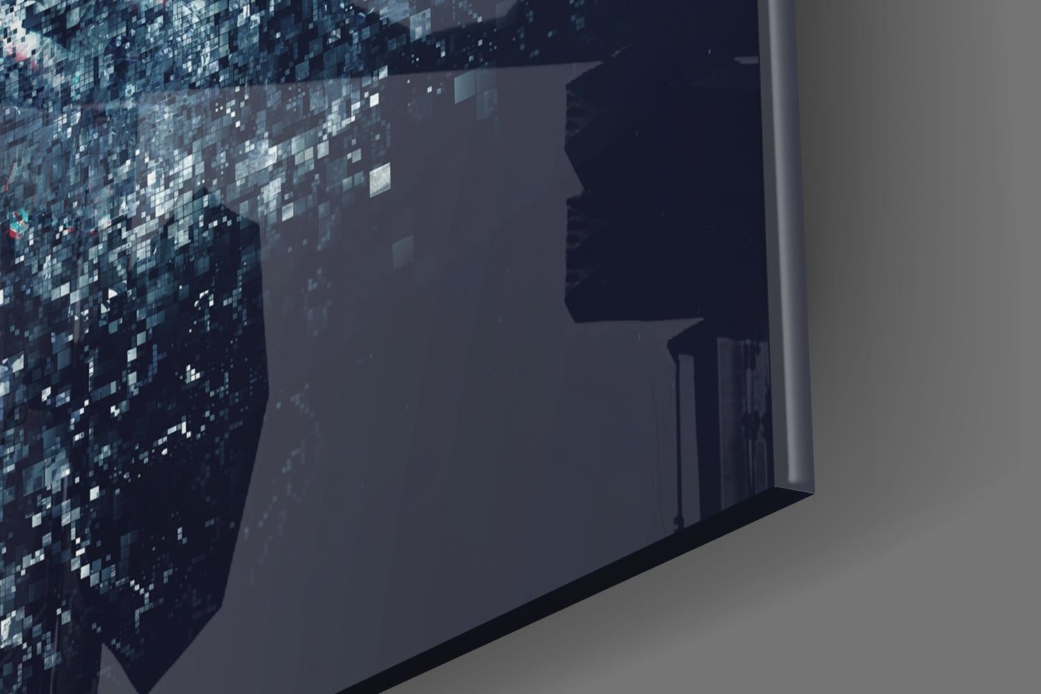 Shattering Pixel Astronaut Glass Wall Art