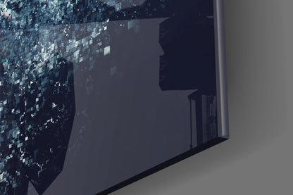 Shattering Pixel Astronaut Glass Wall Art
