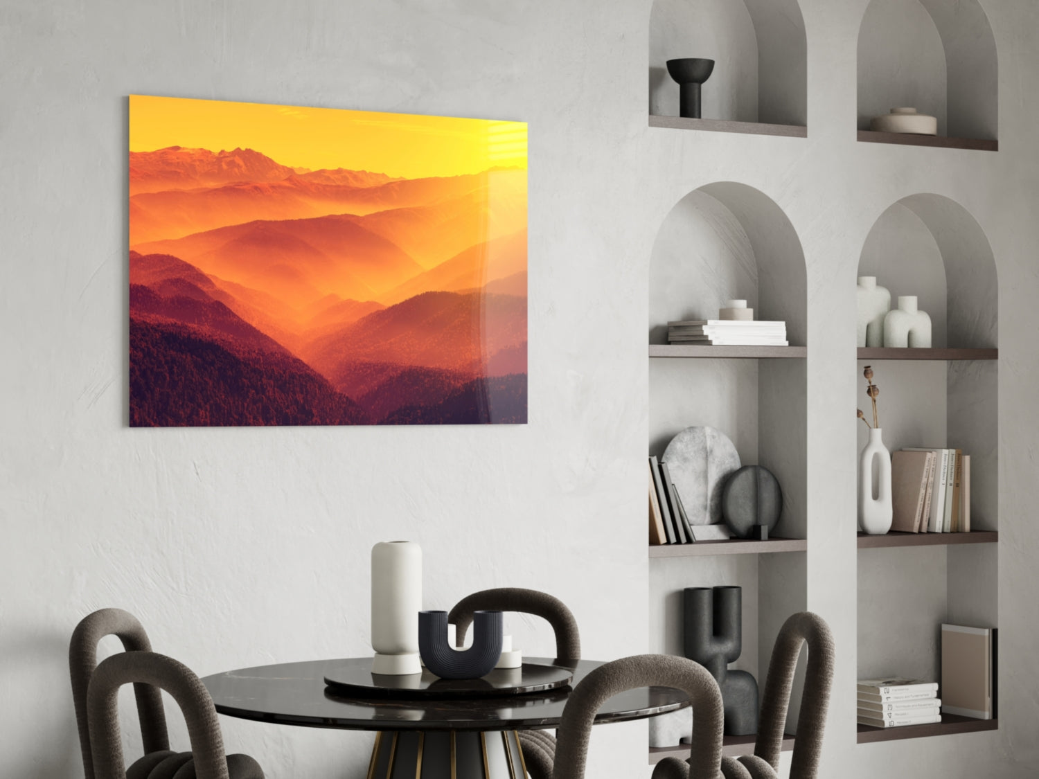 Warm Landscape Glass Wall Art