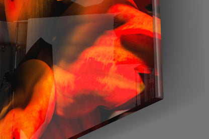 Blazing Orange Spider Dahlia Glass Wall Art