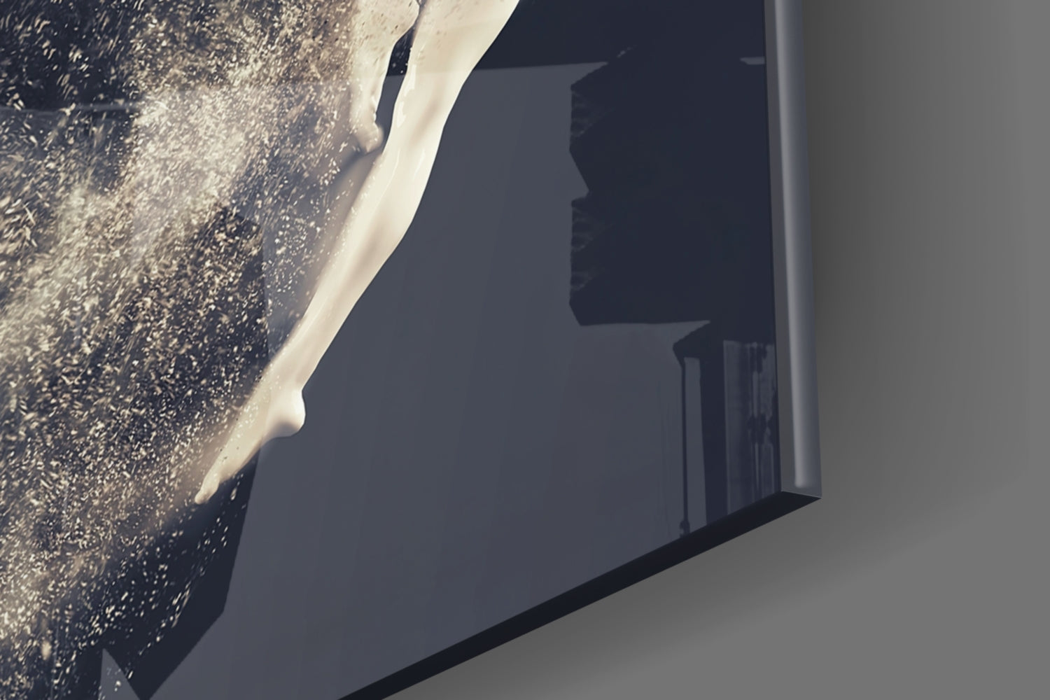 Leaping Dancer Dissolving Into Dust Glass Wall Art