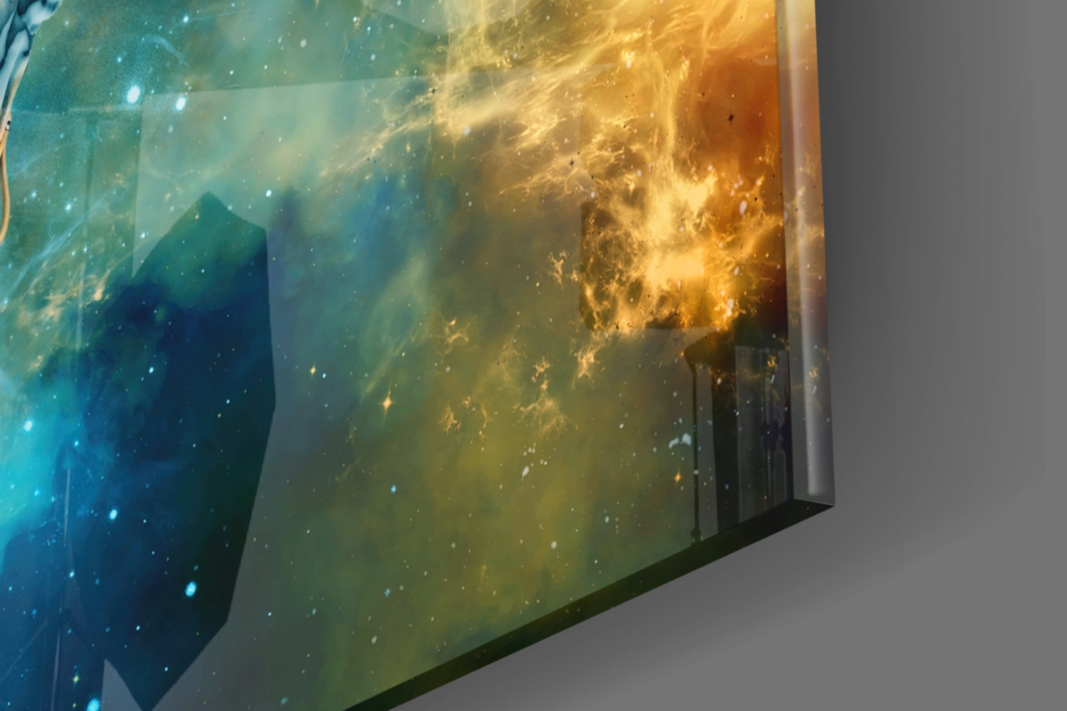 Arms Wide Nebula Astronaut Glass Wall Art