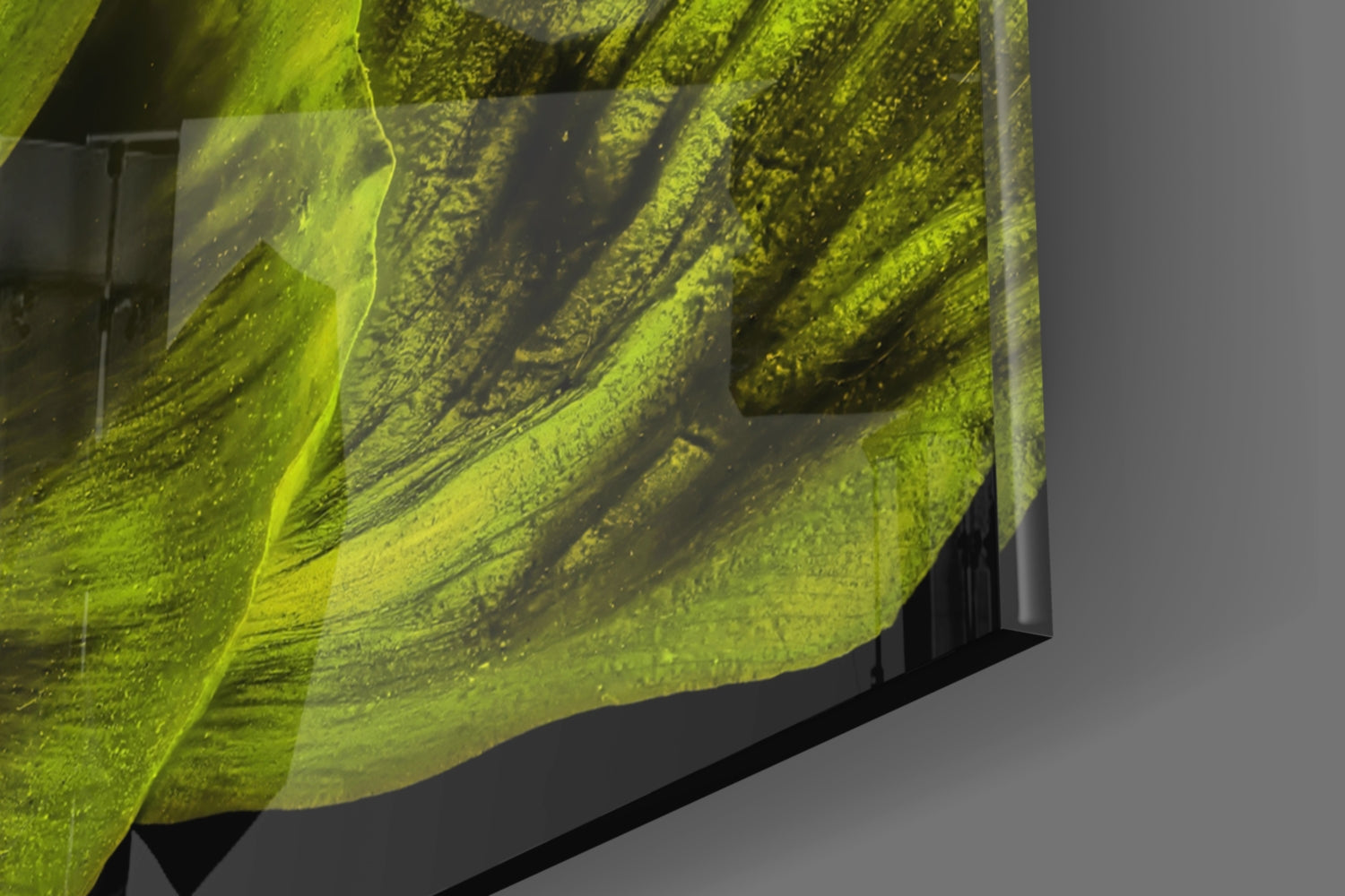 Glowing Chartreuse Poppy Bloom Glass Wall Art