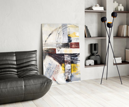Urban Collage Circles Abstract Glass Wall Art