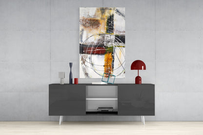 Layered Rings Warm Abstract Glass Wall Art