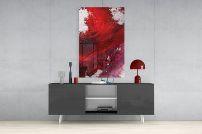 Ruby Magenta Fluid Abstract Glass Wall Art
