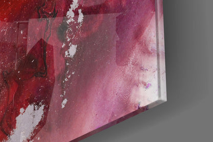 Ruby Magenta Fluid Abstract Glass Wall Art