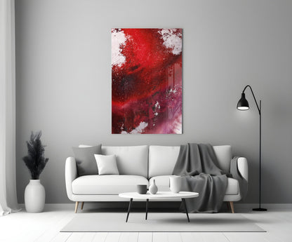 Ruby Magenta Fluid Abstract Glass Wall Art