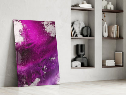 Magenta Fuchsia Fluid Abstract Glass Wall Art