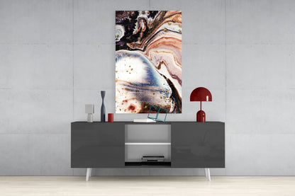 Purple and Peach Geode Marble Glass Wall Art