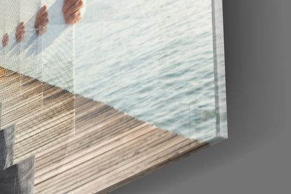 Surreal Recursive Pier Bowler Hat Man Glass Wall Art
