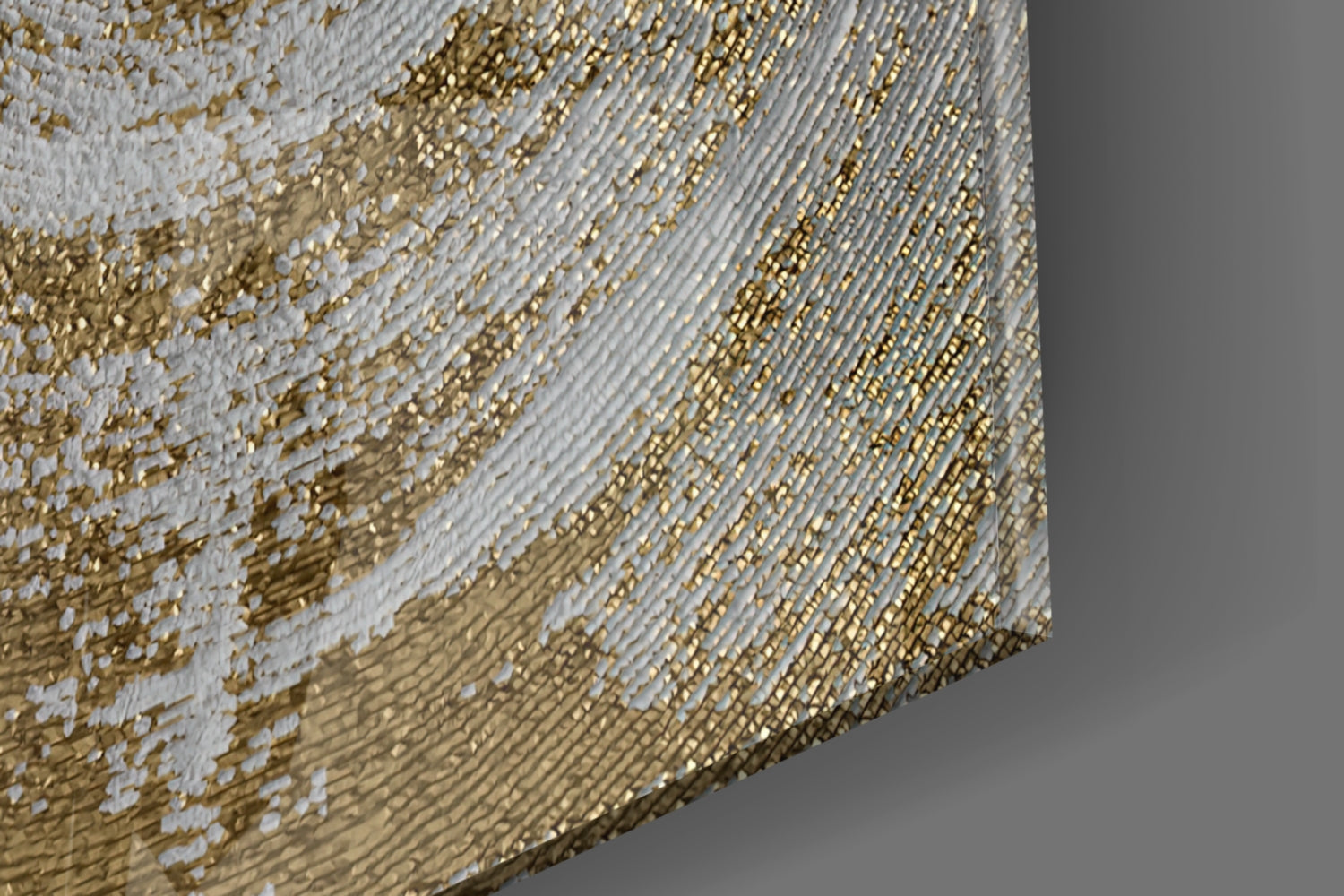 Silver Gold Spiral Vortex Glass Wall Art