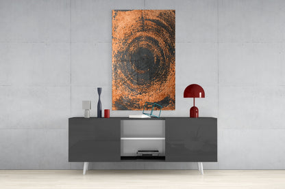 Copper Spiral Swirl Glass Wall Art