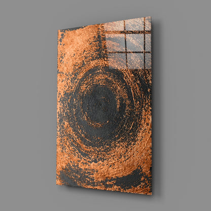 Copper Spiral Swirl Glass Wall Art
