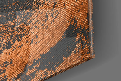Copper Spiral Swirl Glass Wall Art