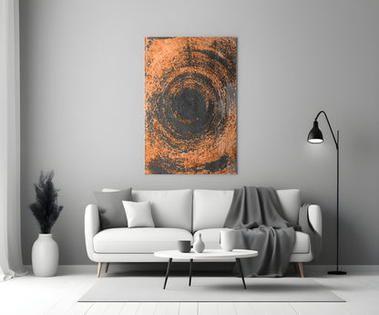 Copper Spiral Swirl Glass Wall Art