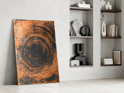 Copper Spiral Swirl Glass Wall Art